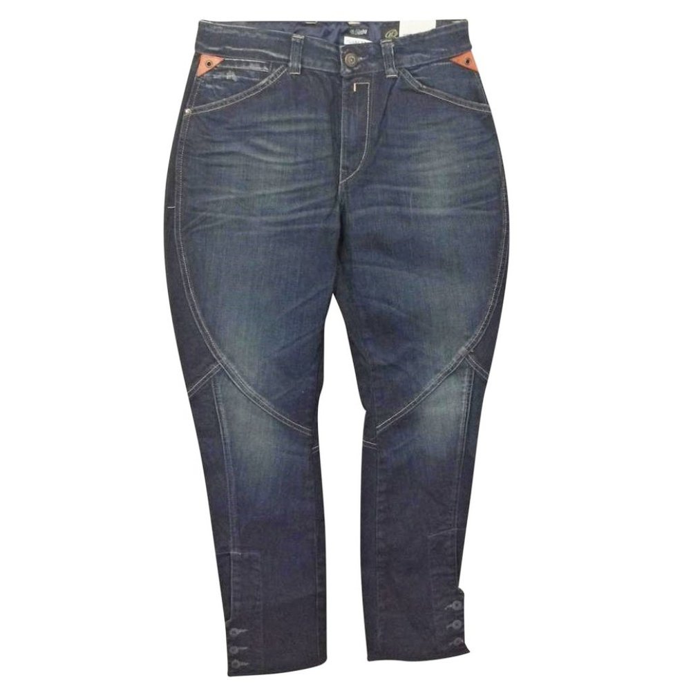 Replay women's 28 curvy hip HORNETTE slim taper leg back cinch belt jeans 29x29